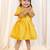 girls wear mustard jacquard angrakha frock set