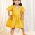 girls wear mustard jacquard angrakha frock set