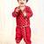 red viscose jacquard dhoti kurta set for boys