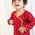 red viscose jacquard dhoti kurta set for boys