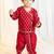 red viscose jacquard dhoti kurta set for boys
