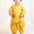 mustard viscose jacquard dhoti kurta for boys