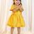 girls wear jacquard dress set mustard with floral print