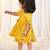 girls wear jacquard dress set mustard with floral print