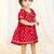 girls wear red jacquard dress set with floral pattern