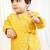 mustard viscose jacquard kurta dhoti set boys