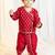 kids wear boys red jacquard kurta dhoti set floral print