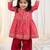 girls wear red bandhani cotton kurta with patiala cotton set