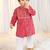 kids wear bandhani cotton kurta set red with white pyjama
