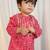 kids wear bandhani cotton kurta set red with white pyjama