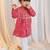kids wear bandhani cotton kurta set red with white pyjama