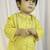 kids wear yellow cotton bandhani kurta pyjama set for boys