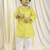 kids wear yellow cotton bandhani kurta pyjama set for boys