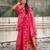 Pink soft silk zari weaving saree with contrast blouse piece