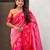 Pink soft silk zari weaving saree with contrast blouse piece