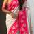 White soft silk zari weaving saree with contrast blouse piece