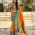Orange soft silk zari weaving saree with contrast blouse piece