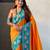 Orange soft silk zari weaving saree with contrast blouse piece