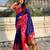 Blue soft silk zari weaving saree with contrast blouse piece