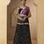 black and purple silk lehenga with blouse and dupatta set