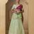 green and fuchsia silk lehenga with blouse and dupatta set