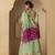 green and fuchsia silk lehenga with blouse and dupatta set