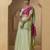 green and fuchsia silk lehenga with blouse and dupatta set