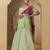 green and fuchsia silk lehenga with blouse and dupatta set