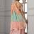 peach and blue silk lehenga with unstitched blouse dupatta
