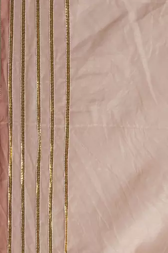 peach and blue silk lehenga with unstitched blouse dupatta