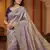 lavender satin embroidered sequence heavy border sarees