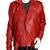 Men’s red biker style cafe racer lambskin leather jacket
