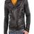 Men's genuine lambskin black leather biker jacket slim fit rider style