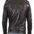 Men's genuine lambskin black leather biker jacket slim fit rider style