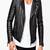 Men's black lambskin leather motorcycle biker jacket with asymmetrical zipper