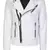 men's white lambskin leather asymmetrical zip motorcycle jacket