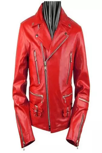 Genuine lambskin leather biker jacket motorcycle style jacket