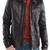 Mens lambskin real leather jacket zipper biker moto slim fit jacket