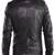 Mens lambskin real leather jacket zipper biker moto slim fit jacket