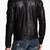 Men's vintage cafe racer black leather biker moto slim fit jacket