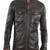 Men's vintage cafe racer black lambskin leather biker jacket