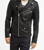 Men's real lambskin leather classic biker style jacket