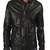 Mens lambskin real black leather jacket biker moto slim fit jacket