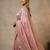 Pink Color sartin fabric embroidery sequence work heavy border  Saree