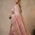 pink satin saree with embroidery and heavy border