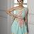 turquoise blue pink embellished silk lehenga set