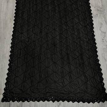 black georgette saree with beads work and cut border 3
