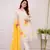 Jaipuri pure yellow cotton fabric party wear dress with dupatta set