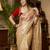 Cream Color Organza sattin Saree