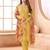 Light yellow chiffon silk semi stitched suits